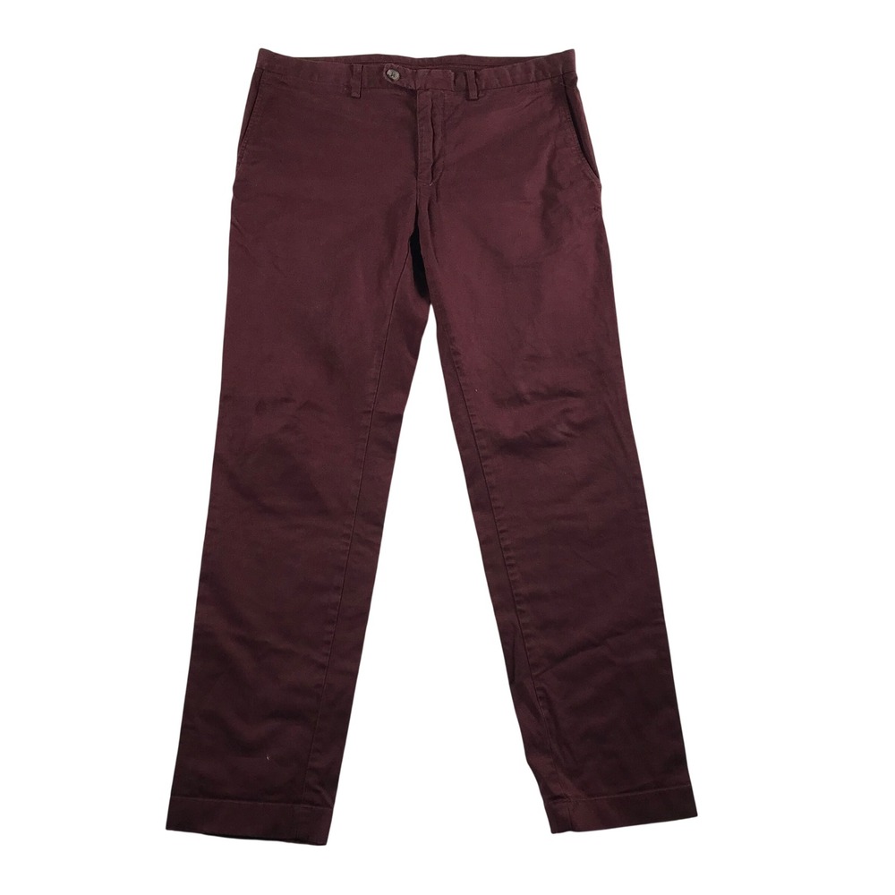 Brooks Brothers Red Fleece Mens Burgundy Chino Pants W33 L30 Stretch Cotton